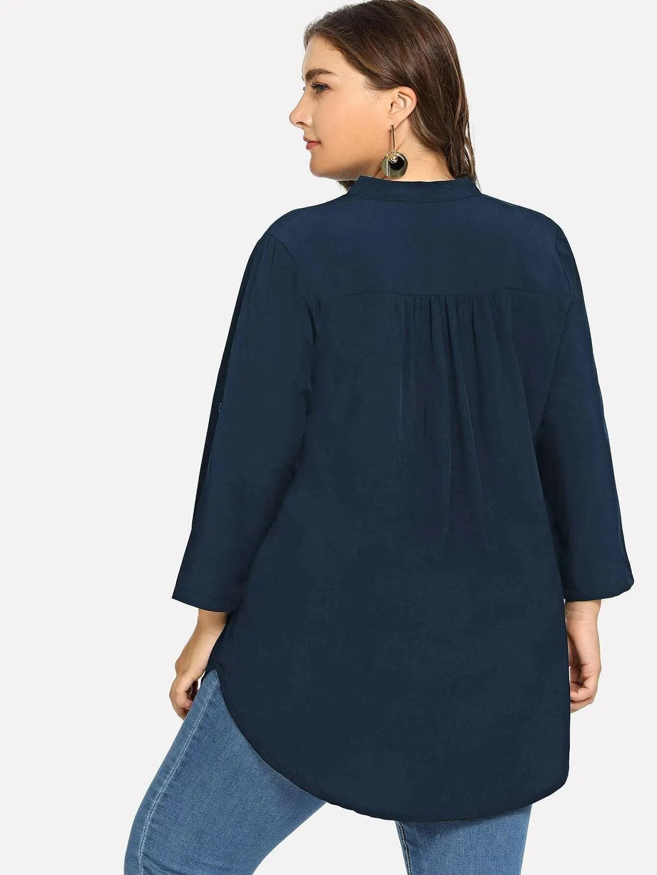 Blusa Social Com Manga Plus Size - Jocelyn