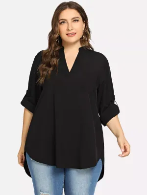 Blusa Social Com Manga Plus Size - Jocelyn