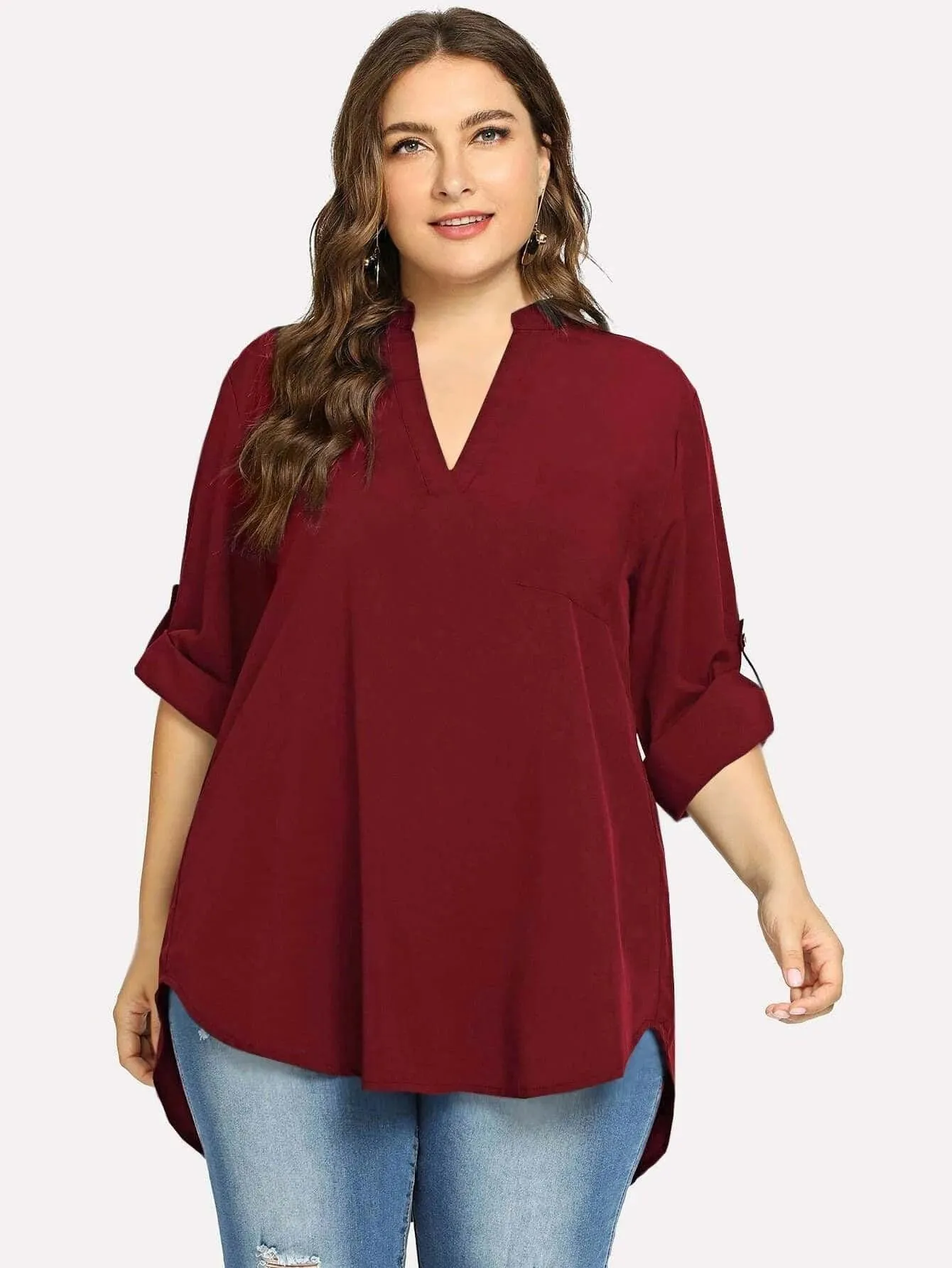 Blusa Social Com Manga Plus Size - Jocelyn