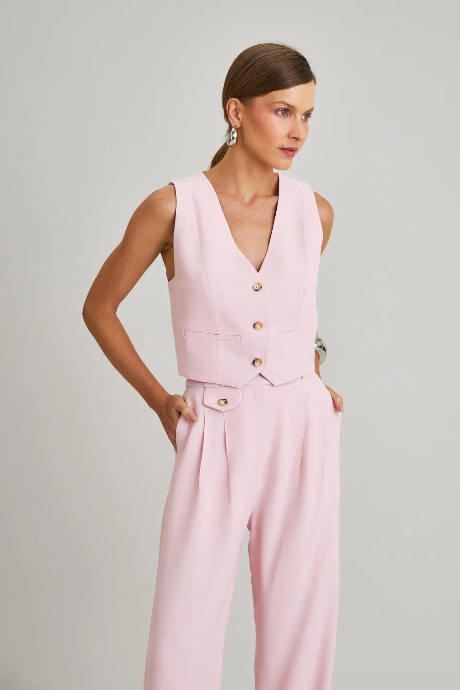 Calça de Alfaiataria Rosa Ursula