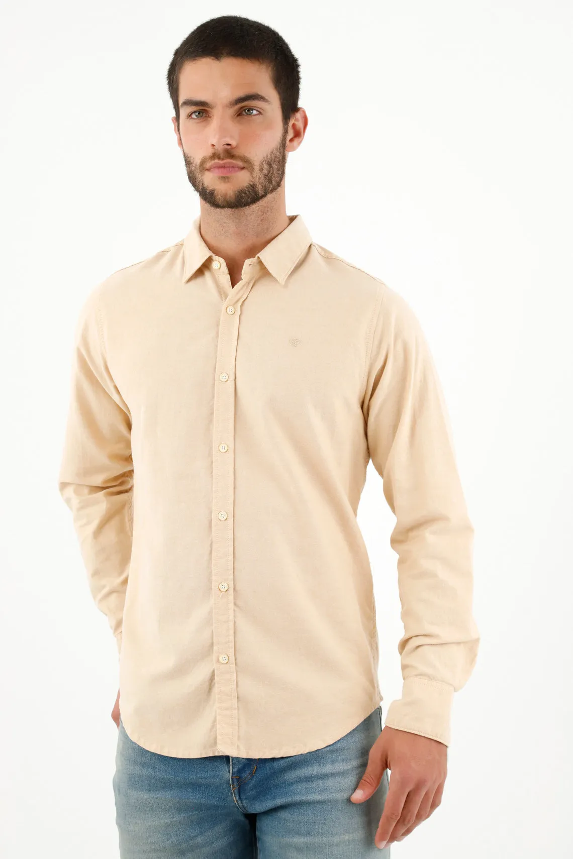 Camisa clásica amarilla para hombre