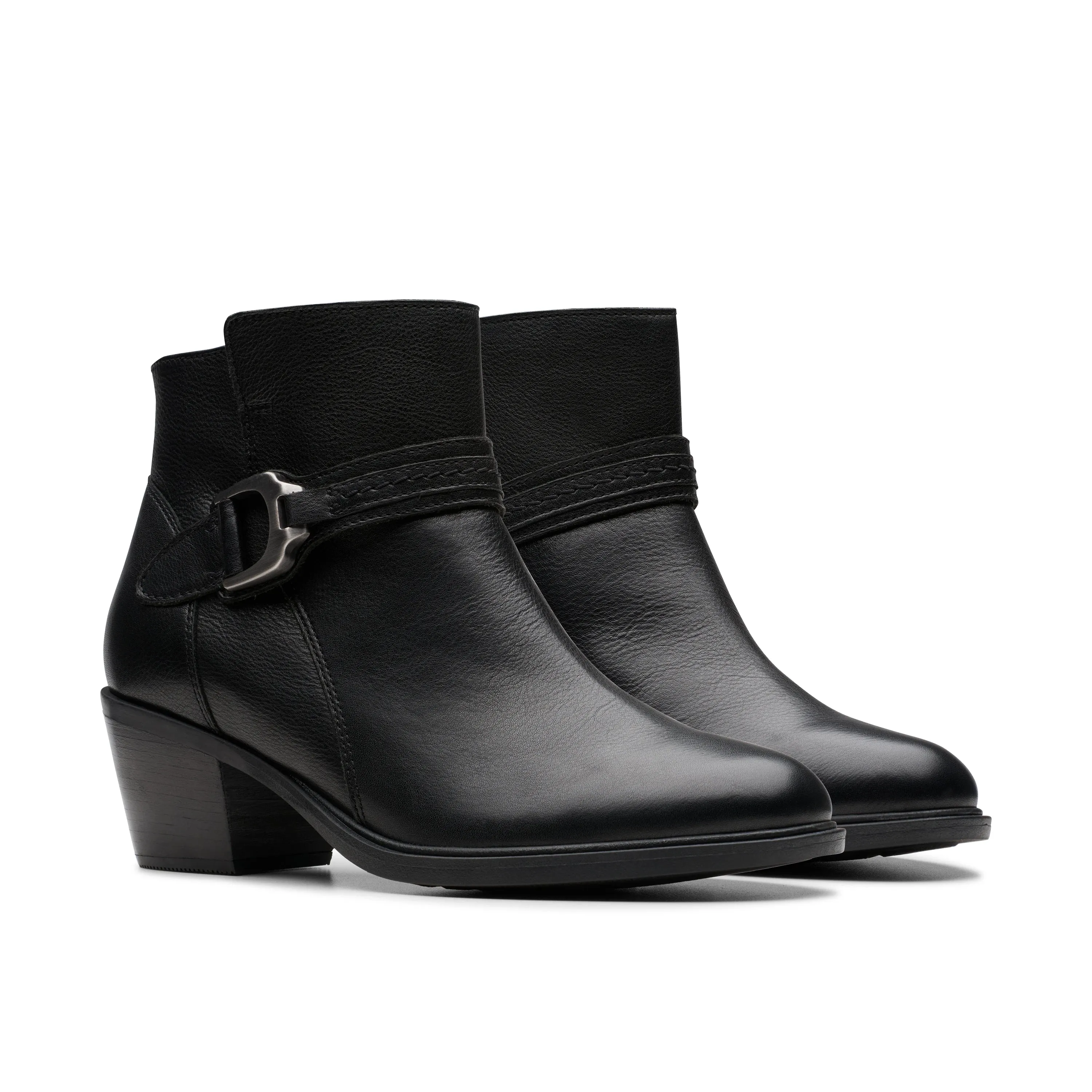 CLARKS | BOTINES MUJER | NEVA BUCKLE BLACK LEATHER | NEGRO