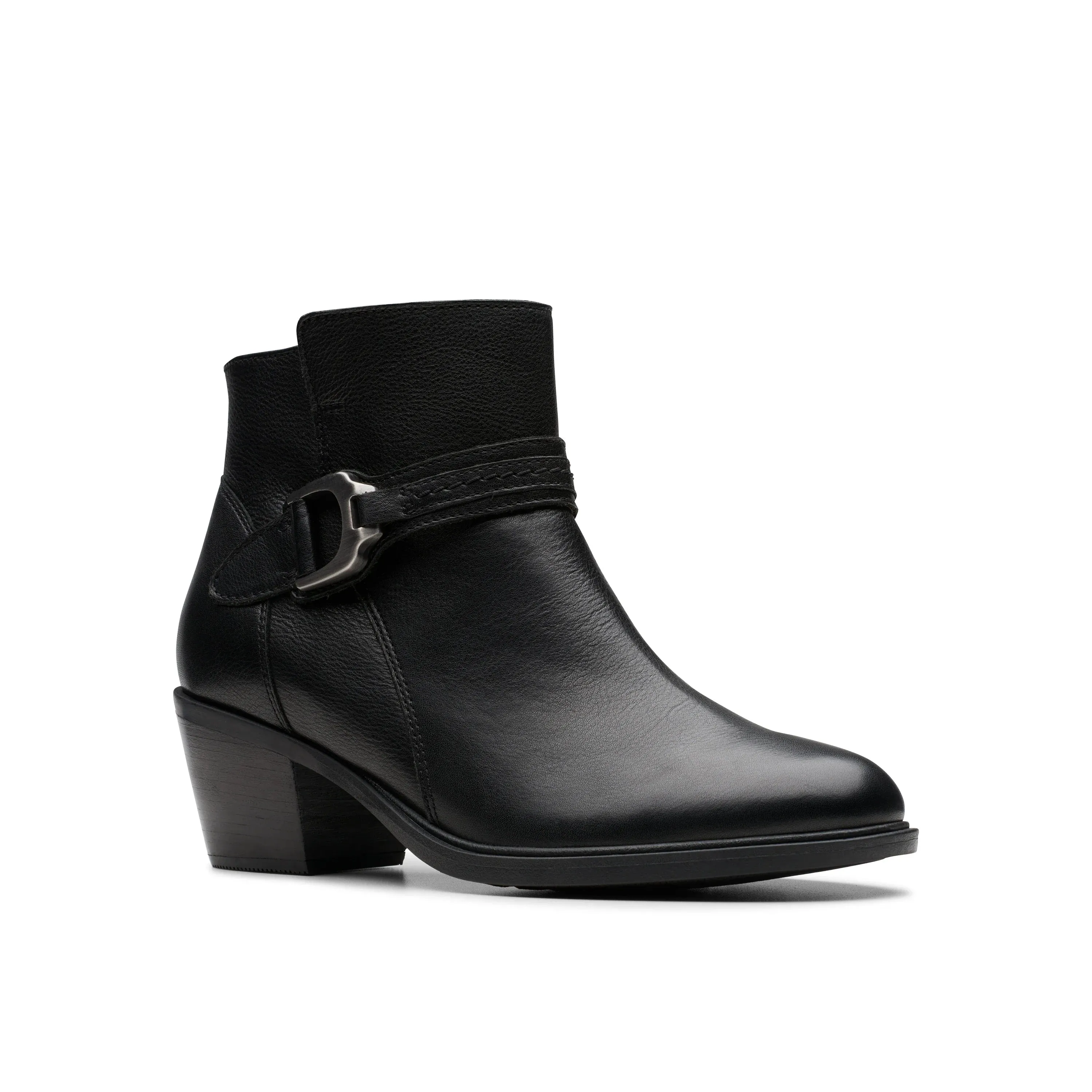 CLARKS | BOTINES MUJER | NEVA BUCKLE BLACK LEATHER | NEGRO