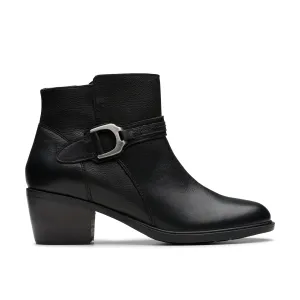 CLARKS | BOTINES MUJER | NEVA BUCKLE BLACK LEATHER | NEGRO