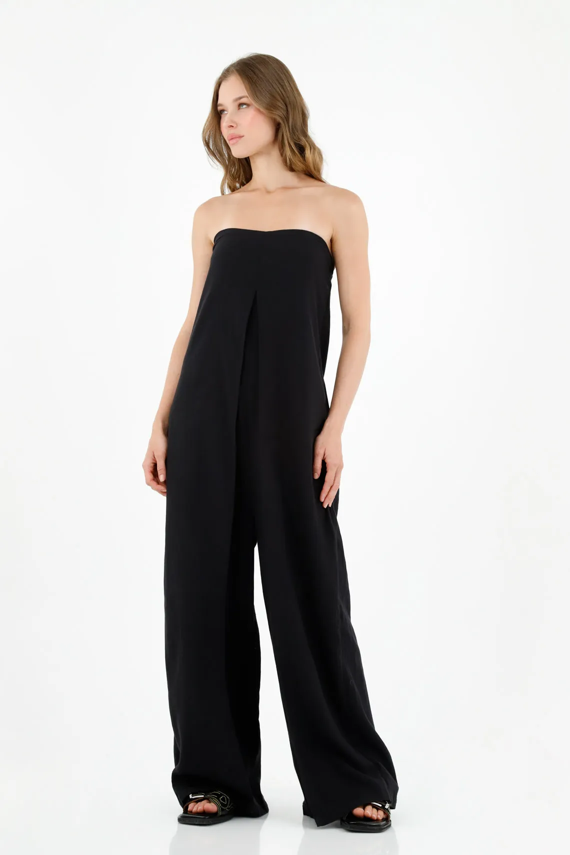 Elegant Black Strapless Jumpsuit for Women – Stylish and Chic Evening Wear