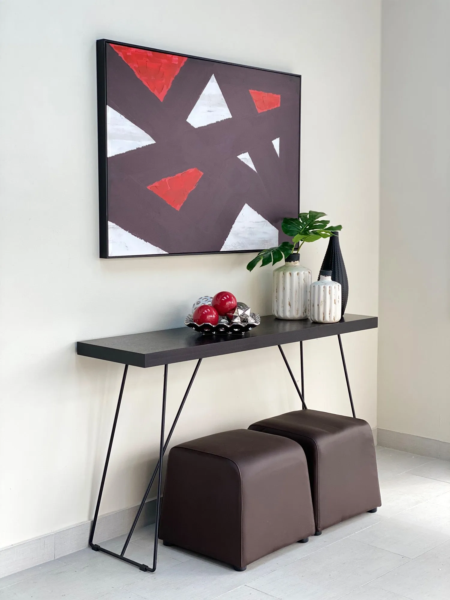 Framed Canvas Abstract Red Wall Art