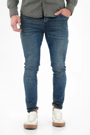 Jean con manualidad láser azul para hombre