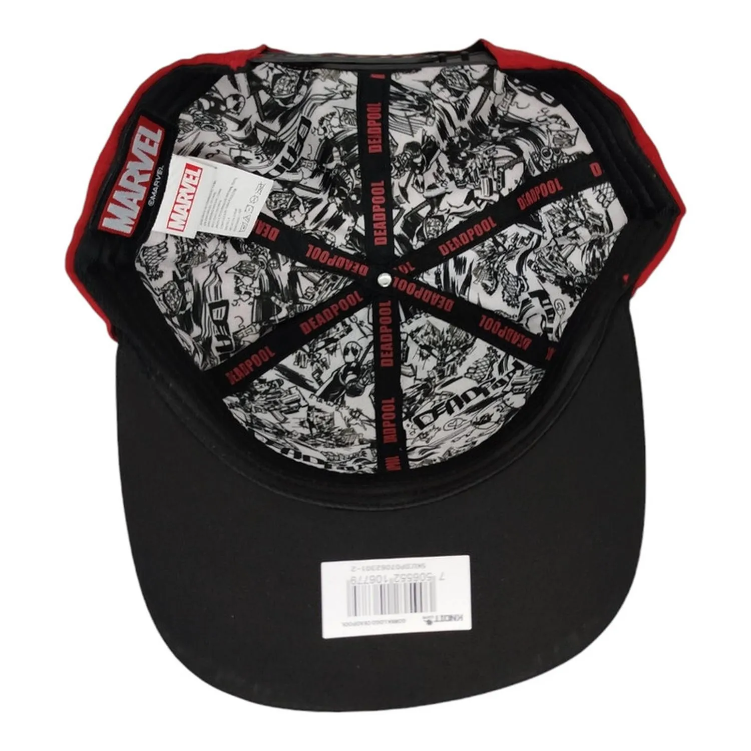 Kndit Caps Gorra Roja Con Negro Placa Roja Con Negro Logo Deadpool