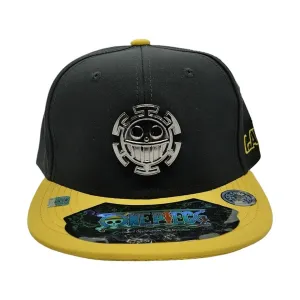 New Arrival Kndit Caps Gorra Negra Con Amarillo Placa Oscura Trafalgar One Piece