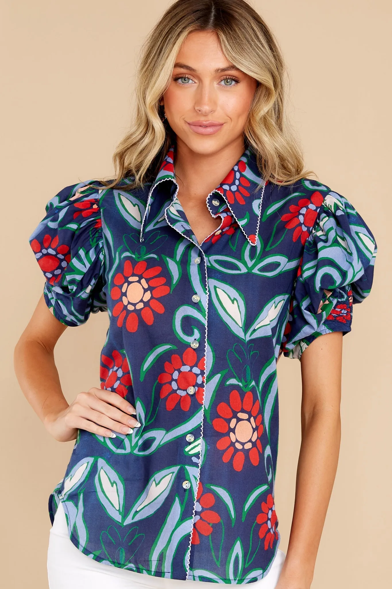 Pilar Roco Azul Blouse