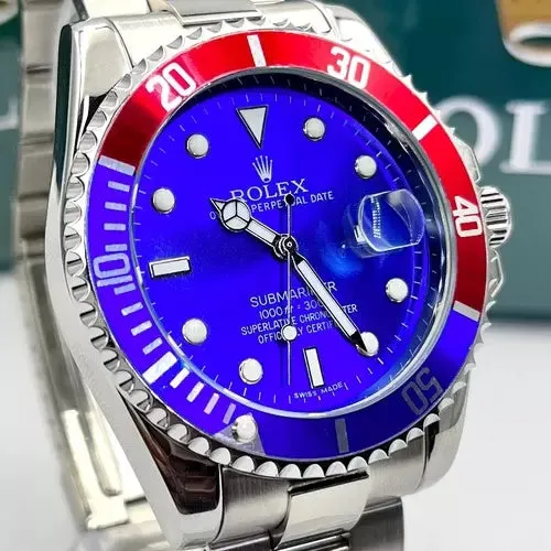 Relógio Rolex Submariner Misto Fundo Azul