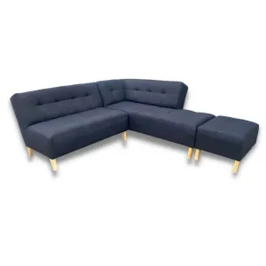 Sofa en L Nordica   Puff Tela Plomo