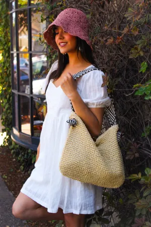 Summer Sweetheart Neck Puff Sleeve Dress - White