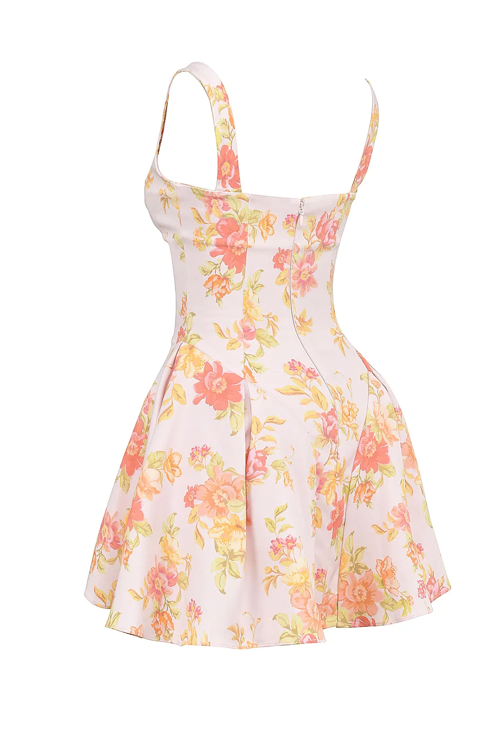 Vestido Curto de Sarja Floral Modelo Bunny