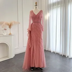 Vestido de Festa Longo com Manga em Renda - Modelo Especial