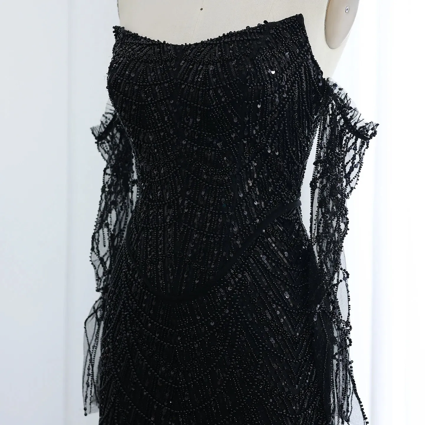 Vestido de Festa Longo Luxuria Preto Moon - Modelo Especial