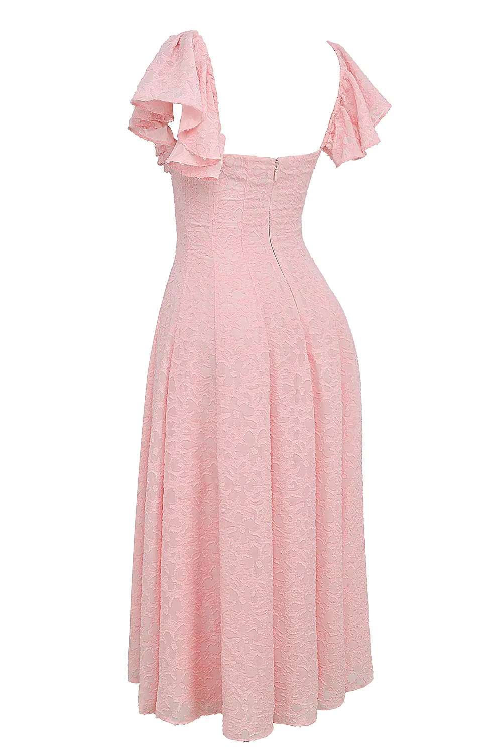 Vestido Midi Floral Rosa Modelo Emma