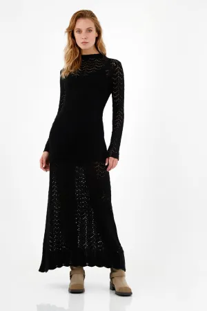 Vestido negro tejido para mujer